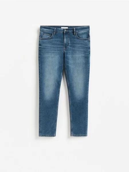 Reserved Blugi slim cu efect prespălat indigo jeans