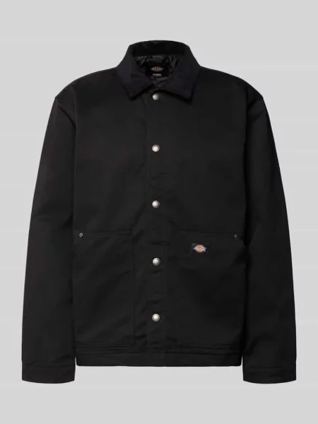 Kurtka z wykładanym kołnierzem i detalem z logo Dickies czarna