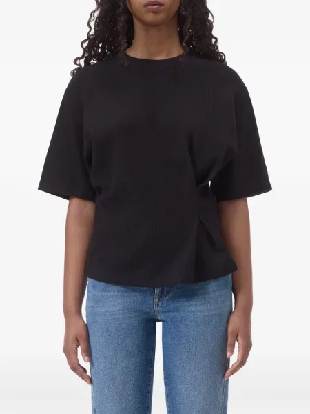 Tricou Closed drapate negru