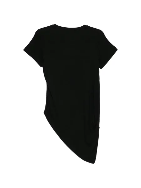 Scurt tricou Rundholz asimetric negru