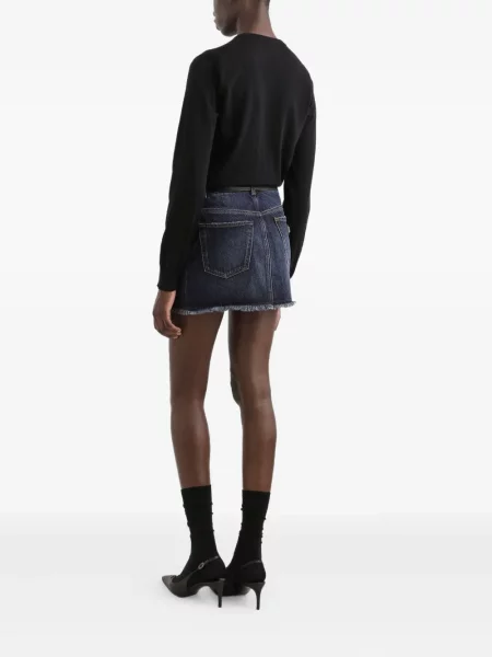 Pulover Dolce & Gabbana cu decolteu rotund lung negru