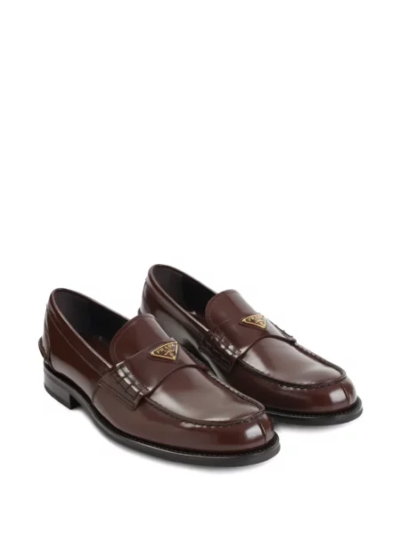 Pantofi loafer Prada din piele maro