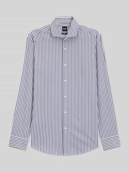 Koszula biznesowa o kroju slim fit z mieszanki bawełny model HANK-SP' Boss niebieska