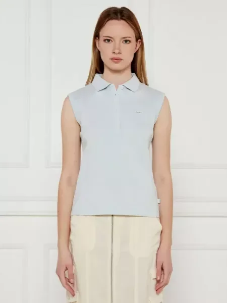 Guess Jeans Tenisz póló COLLAR kék