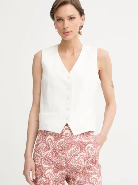 Weekend Max Mara vestă cu un singur rând de pentru femei din in PACE bej