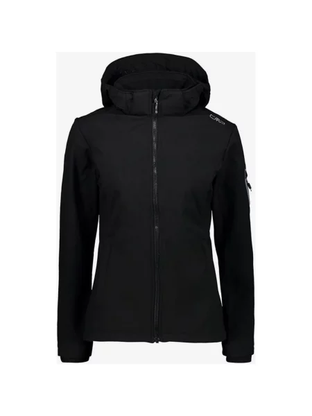 Kurtka softshell CMP z pełnym zamkiem i kapturem XXS czarna