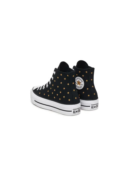 Converse Tornacipő Chuck Taylor All Star Lift Platform Embroidered Stars fekete