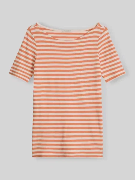 T-shirt o kroju regular fit z czystej bawełny Marc O'polo pomarańczowa