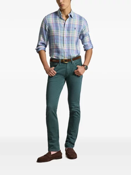 Czapka z daszkiem Polo Ralph Lauren w kratkę z twillu biznesowa niebieska