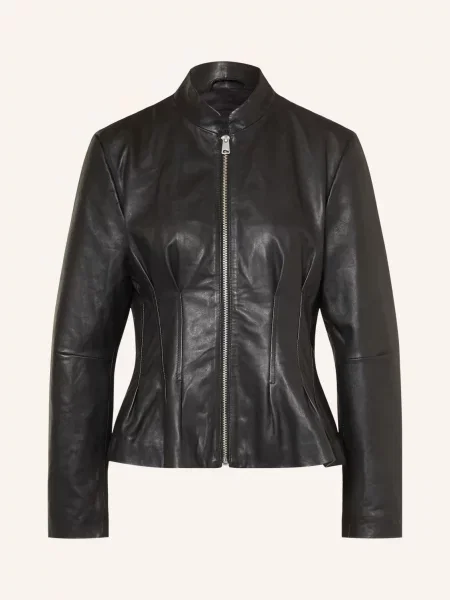 Allsaints Kožená Bunda Clo černá