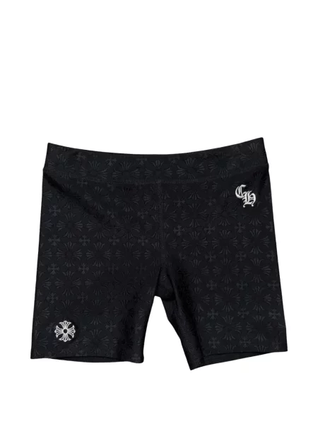 Pantaloni scurți Chrome Hearts cu motiv cu inimi negru