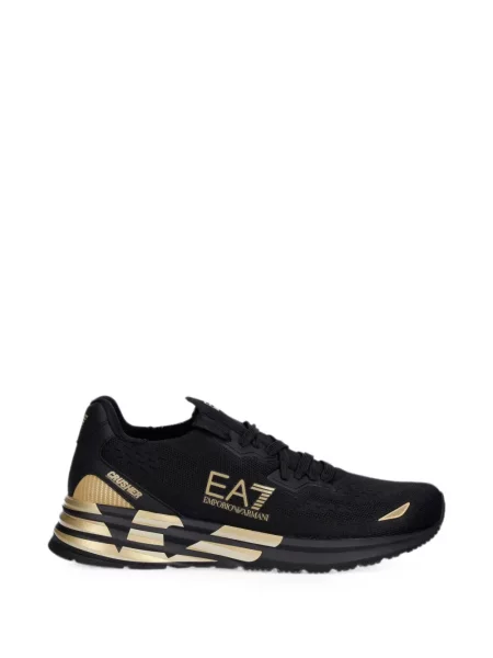 Sneakerși Ea7 Emporio Armani cu șireturi cu imagine din dantelă negru