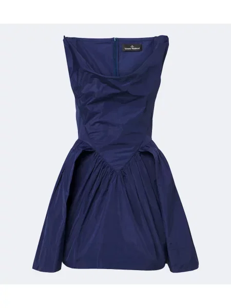 Tafta rochie Vivienne Westwood drapată albastru