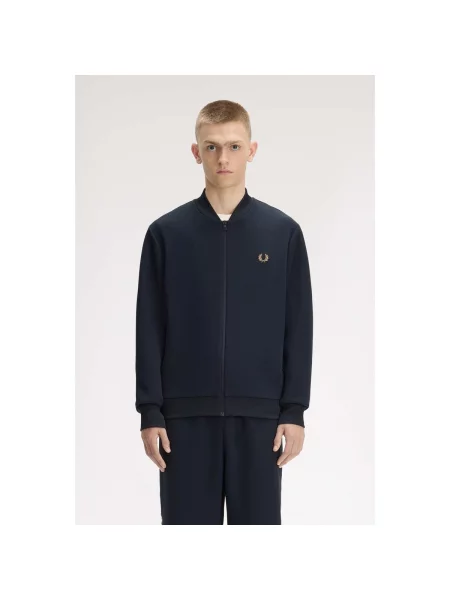 Geacă Fred Perry cu dungi alergare albastru