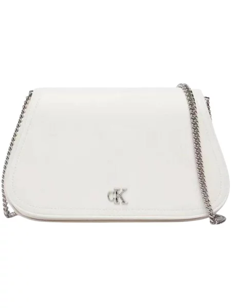 Calvin Klein geantă crossbody pentru femei cu imitație de piele alb