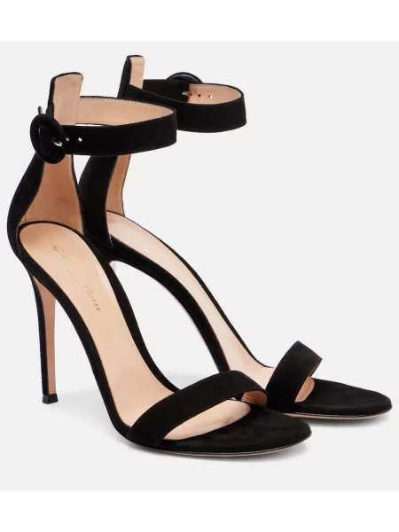 Sandale Gianvito Rossi din piele de căprioară negru