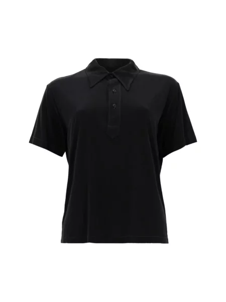 Koszulka polo Maison Margiela z krótkim rękawem czarna
