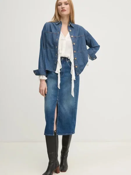 Джинсова спідниця Pepe Jeans MIDI SKIRT HW midi олівець