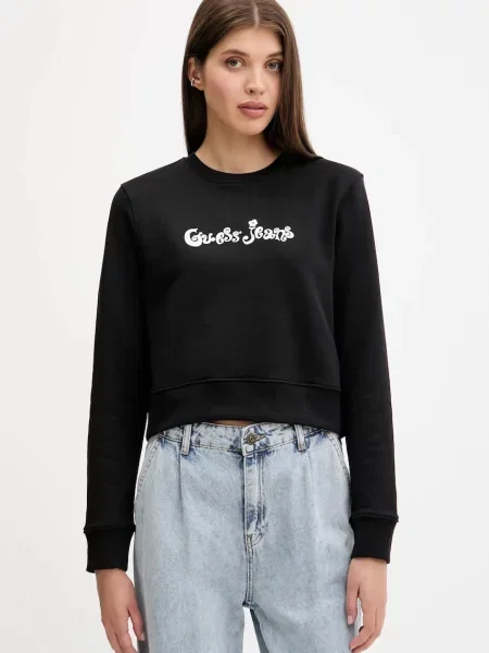 Guess Jeans bluza z nadrukiem czarny