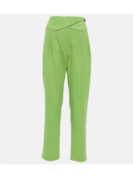 Spodnie Blazã© Milano z wysoką talią wełniane zielone