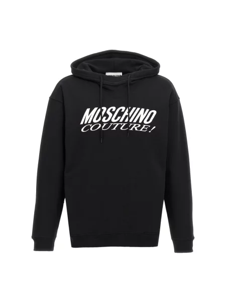 Bluza z kapturem Moschino z kapturem z nadrukiem czarna