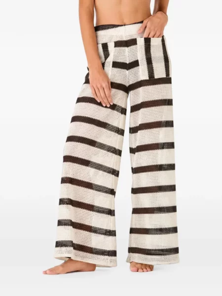 Pantaloni Palmacea tricotate alb