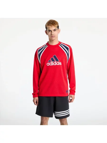 Adidas Originals longsleeve Warm-Up Top wzorzysty czerwony