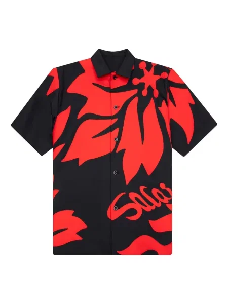 Риза Sacai на цветя с принт червено