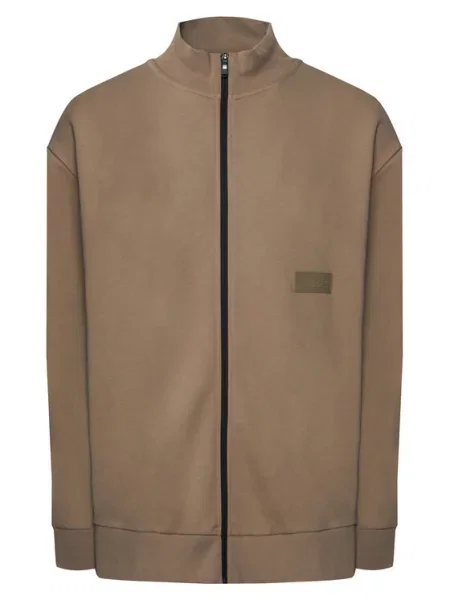BOSS Bluza Sw Collar beżowy