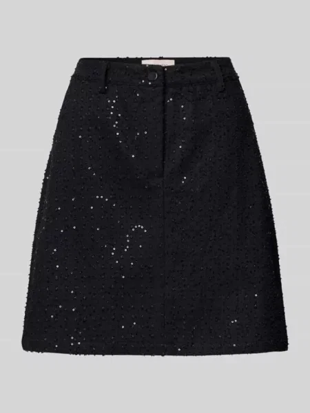 Spódnica mini z cekinowym obszyciem model ‘SHOW’ Free/quent czarna