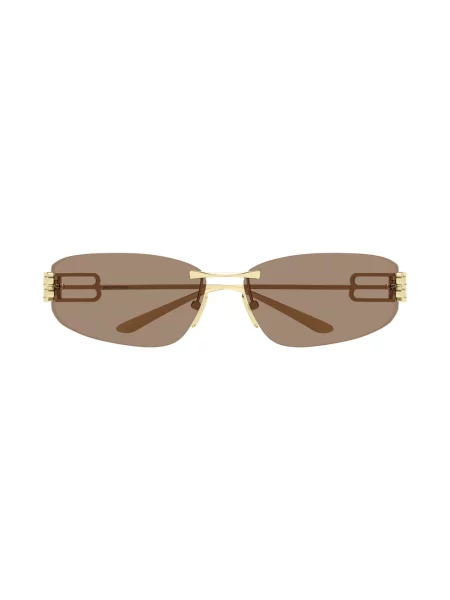 Lniane okulary przeciwsłoneczne Balenciaga żółte