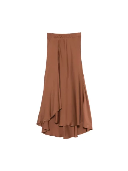 Spódnica midi Silk95five do kolan brązowa
