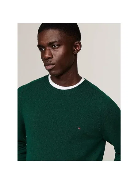 Sweter Tommy Hilfiger wełniany zielony