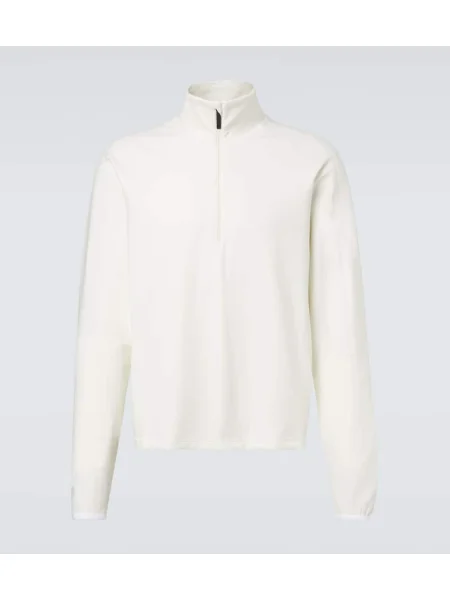 Pulover Aztech Mountain din fleece alb
