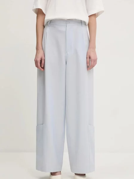 Pantaloni Sport Uniform Wide Leg Pants femei lat high waist gri