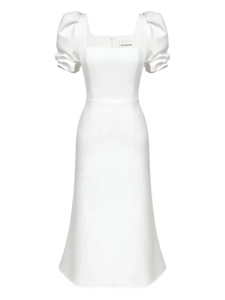 Sukienka midi Post Meridiem do kolan garniturowa biała