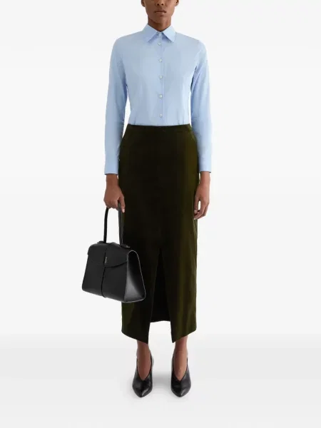 Fustă midi Jil Sander de catifea verde