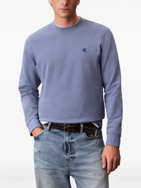 Pulover Calvin Klein cu broderie albastru