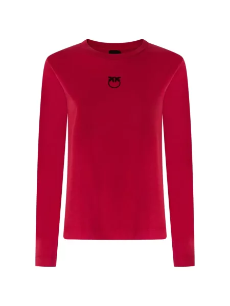Lung tricou Pinko cu broderie roșu