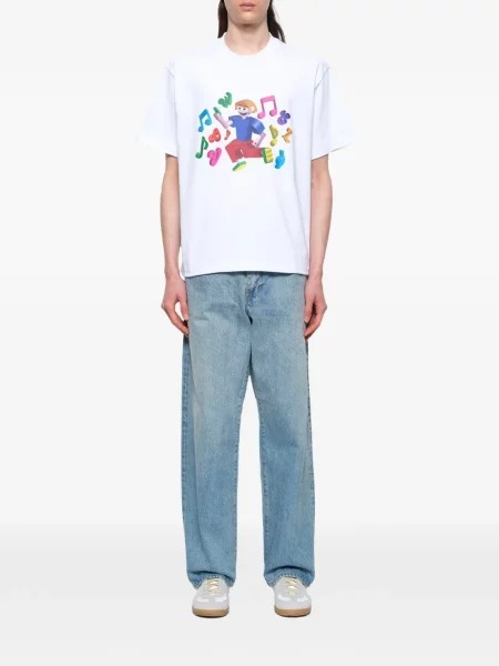 Tricou Vowels cu imagine alb