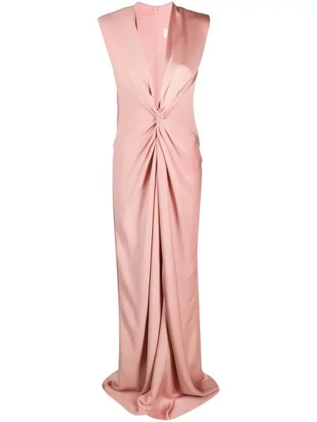 Rochie maxi Max Mara cu decolteu în V roz