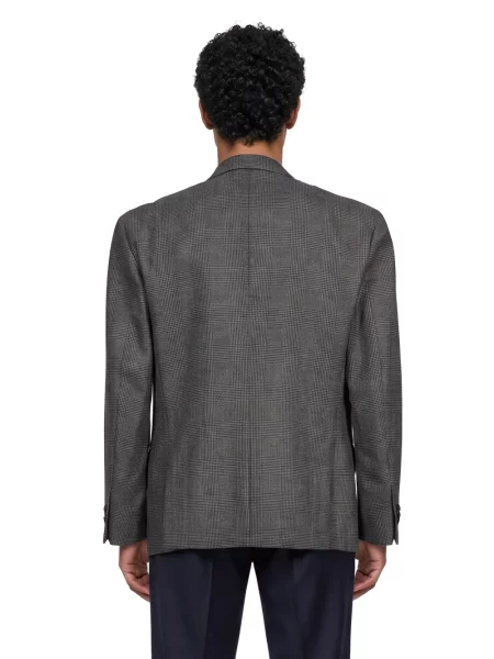 Карирано двуредно яке Lardini сиво