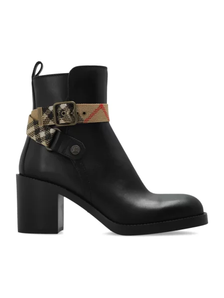 Buty do kostki Burberry skórzane czarne