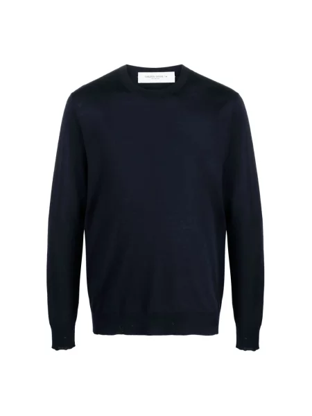 Sweter Golden Goose wełniany z logo niebieski