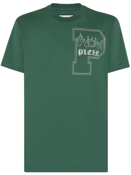 Tricou Philipp Plein cu imagine verde
