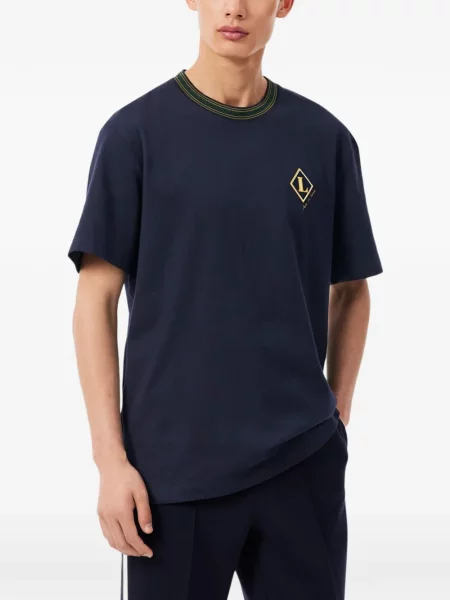 Tricou Lacoste cu autograf albastru