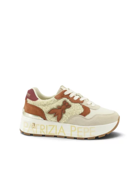 Sneakersy Patrizia Pepe skórzane beżowe