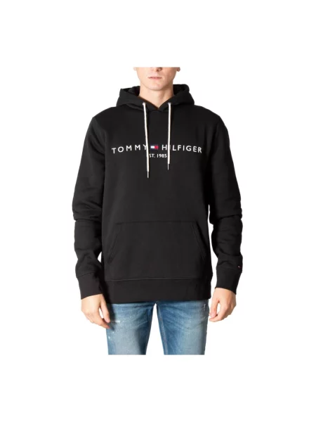 Tommy Hilfiger Bluza Z Kapturem schwarz czarna
