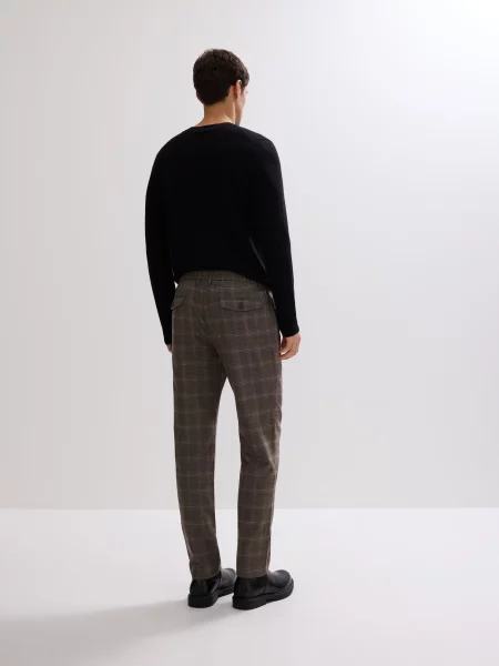 Клетчатые брюки Reserved коричневые