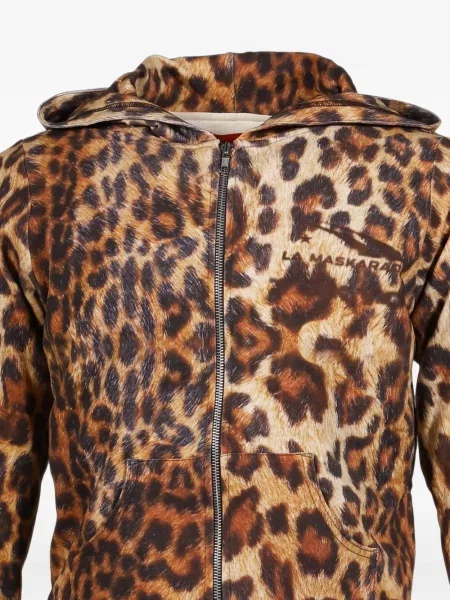 Hanorac cu glugă La Maskarade cu imagine cu model leopard maro